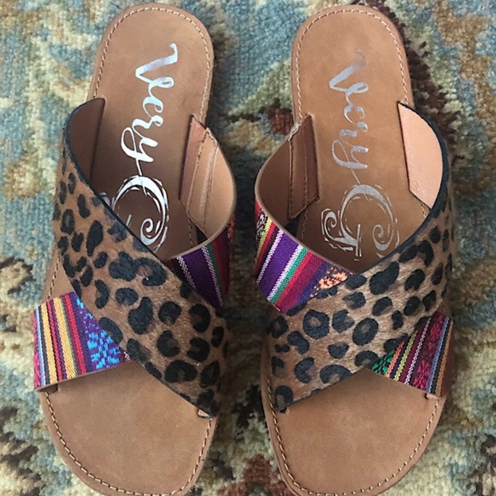 Very G Serape Leopard Sandals - Picture 6 of 13